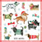 Servietten Papier 33x33cm 20 Stück mit Hunden Motiv - hochwertig & nachhaltig - Einweg Weihnachtsservietten 3-lagig - Papierservietten für Weihnachten Gastronomie Alltag - Weiß Bunt