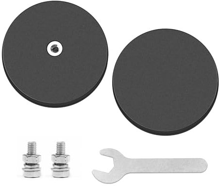 2 Stück Magnet Gummiert Starke, Neodym Magnete Gummiert Extra Stark mit M6 Außengewinde und Schlüssel, für Lichtleisten und Zusätzliche Spiegel Den Außenbereich (Ø66mm 25 Kg Haftkraft)