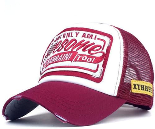 thematys Trucker Cap ‚Awesome‘: Atmungsaktive Baseballcap, 100% Baumwolle, Verstellbar 55-59 cm, Sport, Freizeit, Sommer, Outdoor, Damen & Herren (DE/NL/SE/PL, Alphanumerisch, Einheitsgröße, Style006)