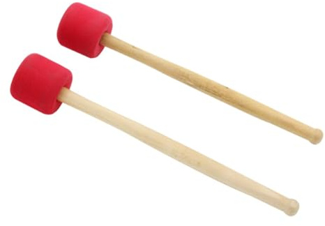 2 StüCk Bass Drum Sticks Schaumstoff Bass Drum HäMmer Bass Drumsticks Premium Snare Drum Sticks Team Drum ZubehöR, Rot