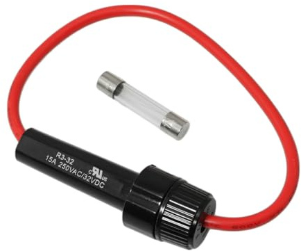 SQXBK 6x30mm Inline Fuse Holder with 3A Fuse