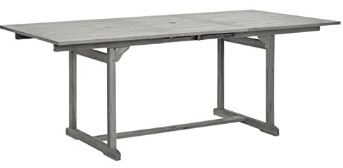Homgoday Gartentisch Ausziehbar Holztisch Terrassentisch Gartentische Balkontisch Couchtisch Gartenmöbel Tisch Esstisch Esszimmertisch (150-200) x100x75 cm Massivholz Akazie