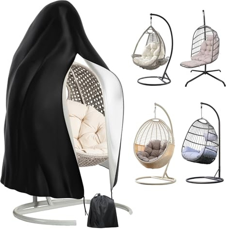YeaHapiday Hängesessel Abdeckung 200D Oxford Gewebe Hängestuhl Schutzhülle Hängesessel Gestell,Wasserdicht UV-Anti Winterfest Schutzhülle Gartenmöbel mit Reißverschluss Kordelzug 115 x 190 cm