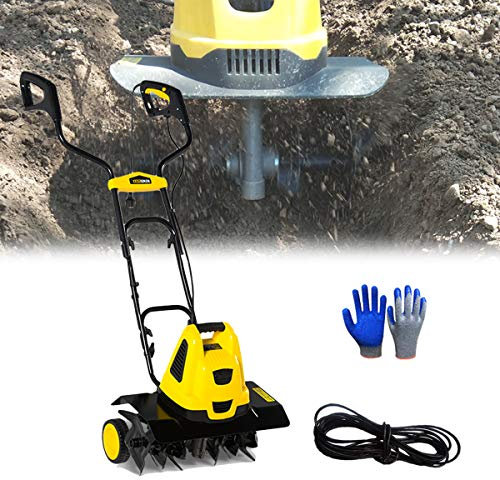 Motozappa da giardino, motozappa elettrica da 2400 W, motozappa terrestre pieghevole, profondità di lavorazione 8,7 pollici, larghezza di lavorazione 18,9 pollici, coltivatore Gree