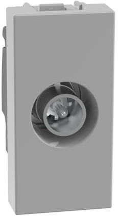 BTICINO MatixGO - Toma de TV de 1 módulo gris JG4202P10, toma coaxial pasante terminal, atenuación de 10 dB, para instalaciones de antena centralizadas también telealimentadas