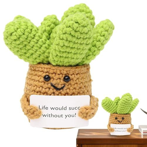 Animaux positifs au crochet – Succulentes positives au crochet, cactus positif au crochet | Petits cactus succulents plantes succulentes Capybara Jouet de soutien émotionnel pour égayer le crochet