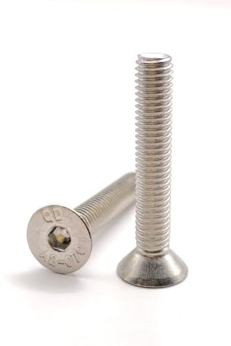 Vis M5x30 mm Tête Fraisée BTR en acier INOX A2 | Ø 5x30 mm - M5 x 30mm | Vis FHC à 6 pans creux (clé allen) ISO 10642 / DIN 7991 | Vis inoxydable A2 (V2A/304) : LOT DE 10 Pcs - Premium Fixation