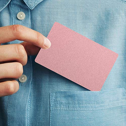 Yctze Etall Visitenkarten Schwarz 50 Stück Farbige Leere Visitenkarten aus Aluminiumlegierung mit Gravur, Premium-Visitenkarten für Unternehmen, Robustes Metall-Kompaktzubehör für