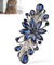 MQLSAERI Blume Haarspangen, Luxus Schmuck Design Haarnadel, Vintage Strass Stil Barrettes, Metall Frühling Haarspange Clips, Haar-Accessoires für Frauen Mädchen - Blau