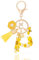 MWOOT Letter Keychains Initiale Lettre Porte Clef Lettre P,Alphabet Initial Keyring avec Pampille Pendentif,Jaune Pétales Feuille D'or Key Ring pour Femmes Filles Portefeuilles Sac à Main Charme(P)