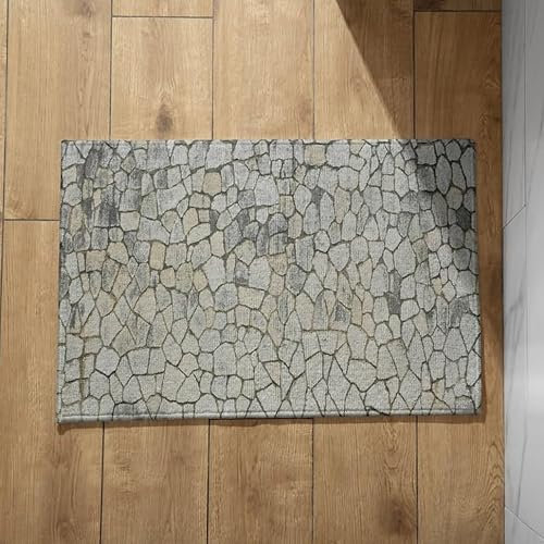 CEVAN Schmutzfangmatte Landhausstil Bunte Fussmatte Aussen Stein Schmutzfangmatte Innen Groß Bunt Türmatte Usa 40x60cm