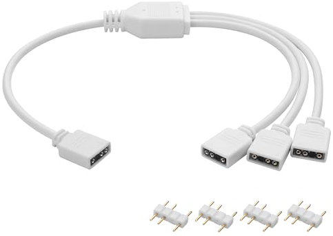 YAODHAOD 12 V 4-polig RGB 5 V 3-polig ARGB Splitter-Kabel & Verlängerungskabel (1-zu-3, ARGB)