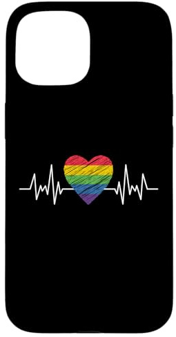 LGBT Gay Transgender Pride Proud Heartbeat LGBTQIA-Unterstützung Hülle für iPhone 15