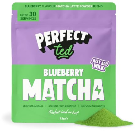 Perfect Ted Heidelbeer Matcha Pulver - Premium Ceremonial Grade Matcha Tee Pulver Für Matcha Latte & Iced Matcha Latte - Vegan, Glutenfrei, Ca. 30 Portionen (75g) | Ca. 30 Portionen Für Matcha Latte & Iced Matcha Latte Vegan, Glutenfrei