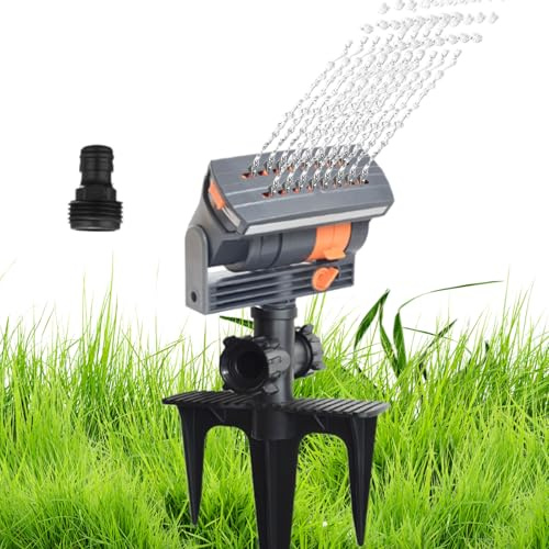 Celuicion Rasensprinkler, automatische 360-Grad-Bewässerung mit Spray für und Garten, automatische Bewässerung mit Wasserturm für Blumen im Hof und Garten