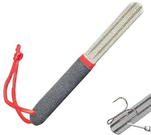 Dart Sharpener Diamond Grinding Fishing Hook Sharpener Portable Sharpening Portable Rapid Darts Accessories Diamond File Hook Tool with Two V-Grooves Neck Handle Fine and Medium for Outdoor Fishing