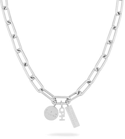 Copenhagen STUDIOS Bold Link Necklace - Halskette aus poliertem Edelstahl - voluminöse Gliederkette verstellbar bis 50 cm - wasserfest & hautfreundlich