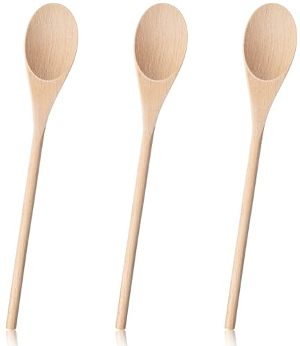 Shimmeroo 3Pcs Wooden Spoon Set,12 Wooden Spoons for Cooking - Long Spoons for Stirring Mixing Spoon for Cooking Stirring Baking Tasting Wood Kitchen Utensils