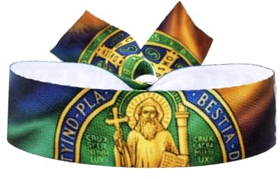 BDM Armband des Heiligen Benedikt, Medaille des Benedikt von Nursia, Schutzpatron Europas, Herrscher des Heiligen Benedikt und Klosterpatriarch. Einstellbare Messung