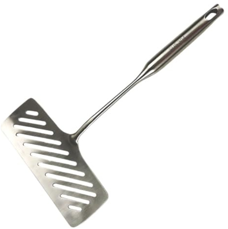 Zerodeko Spatola per Pesce in Acciaio Inox 1 Pezzo, Robusta | Argento, Struttura Leggera Design Scanalato, Utensile Portatile per Cucina Domestica