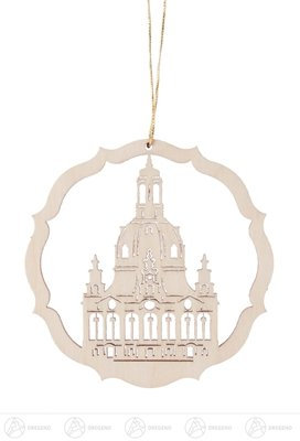 Rudolphs Schatzkiste Baumschmuck Behang Dresdner Frauenkirche im Ring (6) Breite x Höhe ca 6 cmx6 cm NEU Erzgebirge Christbaumschmuck Baumbehang