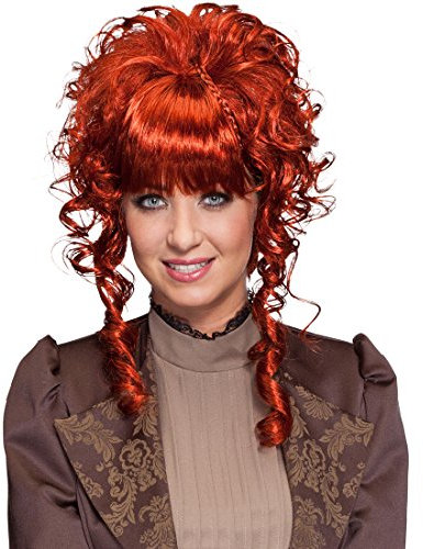 NET TOYS Steampunk Damenperücke Perücke Barock Mahagoni, gelockt Lockenperücke Gothic Frauenperücke Rokoko