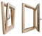 Finestra In Legno - CM L 60 x 80 H Battente - Trattata con Impregnante Preservante Naturale - Legno Lamellare - Doppio Vetro - Maniglia