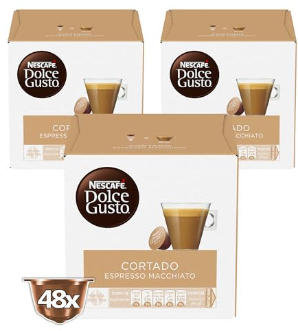 Nescafe Dolce Gusto Espresso Machiato, Cortado Capsules de café (48 capsules, 48 tasses)