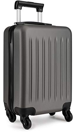 KONO Koffer Reisekoffer Groß Trolley Hartschale ABS Gepäck 4 Rollen Spinner Rollenkoffer (Grau, Großer Koffer)