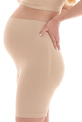 Herzmutter Unterhose Schwangerschaft nahtlos OekoTex langes Bein 5500 | Umstandsslip Überbauch-Shorts-Unterwäsche Seamless-Stützend 1er & 2er Set