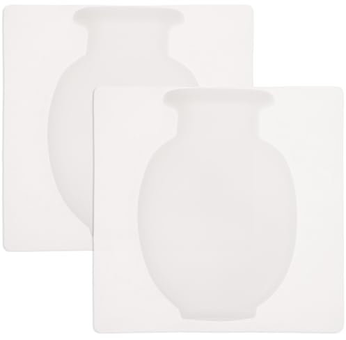 VOSAREA 2 Stücke Blumenvase Saugnapf, Silikon Vase, Fenstervasen Weiß Silikon Vase Wiederverwendbare Blumenvase für Fenster Wohnkultur
