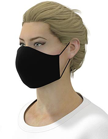 AVANTEX 3er Packung AVANTEX Baumwoll Community Maske, Schwarz