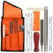 Kettensägen Schärffeilen Kit, WMLBK 10-stk Schärfset Kettensägen Schärffeilen Kit Enthält Rundfeile, Schärfführungen,Tiefenmesser, Flache Feile, Leichte Feldtasche