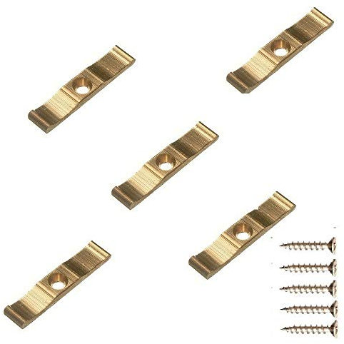 TERF® 5 Pcs Solid Brass Turn Buttons 38mm [ 1.5'' ] Cabinet Cupboard Wardrobe Latch Catch Lock Gate Shed Door Rabbit Hutch Thumb Turn Button with Fixing Screw