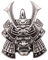 Generic Schädel Samurai Krieger Metall Auto Aufkleber Japanischen Samurai Maske Aufkleber Teufel Tod Emblem für Auto Motorrad - Silber