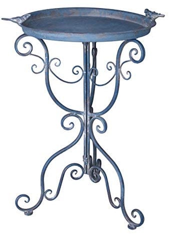 Beistelltisch Antik Vogeltränke Gartentisch Blumentisch 45cm Blau Eisentisch aja257 Palazzo Exklusiv