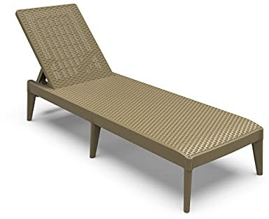 TOOMAX Numana Sonnenliege in Rattan-Optik mit verstellbarer Rückenlehne, UV-beständig, Art. 950 cm, Maße: 60 x 186 x 29 cm (Cappuccino)