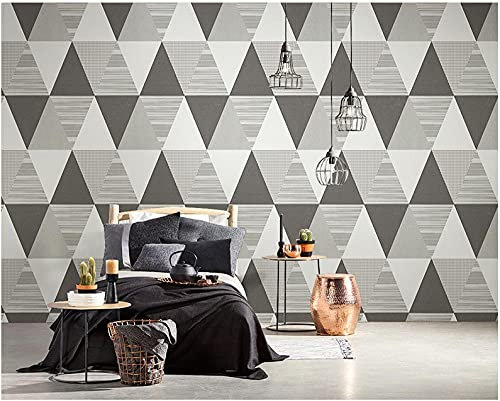 ZZDXL Tapeten Graues Dreieck Tapete Vliestapete 10 M X 0,53 M,3D Tapete Für Schlafzimmer Wohnzimmer Oder Küche,Modern Klassisch Elegance Tapete Kinderzimmer,Wandtapete Jungen Mädchen