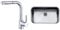 Grifo De Cocina Teka Monomando Ark 938 Color Cromo Ref 239381200 Caño Alto Extraible + Fregadero Bajo Encimera Be 74.43-20 Color Inox Ref 10125121 Mueble De 90 Cm