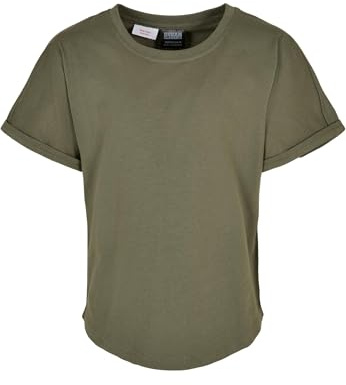 Urban Classics Herren Boys Long Shaped Turnup Tee Olive, 110/116