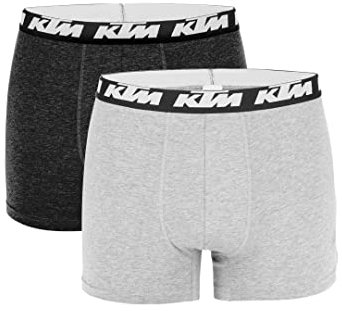 KTM by Freegun Boxershorts für Herren Unterwäsche Pant Men´s Boxer 2 er Pack, Farbe:Dark Grey / Light Grey, Bekleidungsgröße:XXL