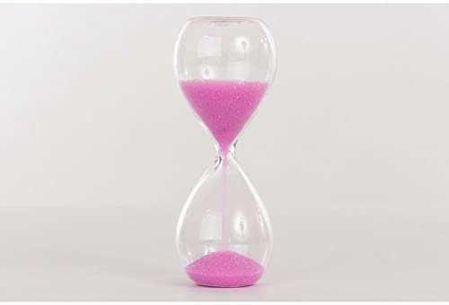 Generico 12 PZ Clessidra Vetro Mini H. 8 cm con Polvere Rosa BOMBONIERA
