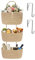 HOTOOLME Hanging Storage Baskets Over Door Storage Organiser Wall Hanging Storage Bag Hanging Storage Organiser 3 Pockets with Hooks for Bedroom,Living Room,Bathroom Brown