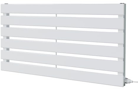 King White Electric Horizontal Radiator 440mm (h) x 850mm (w) - 500w Single Heat Element (Pre-Filled)