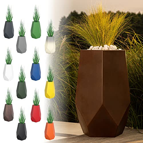 Monumo®️ Bari Blumentopf Groß XXL mit Innenkasten wetterfest, Blumenständer für Garten, Pflanzentopf für Balkon, moderner Blumenvase, Blumenkübel, viele Farben (46 cm x 46 cm x 71 cm, Cortenstahl)