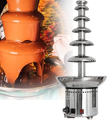 JINTAOMA Schokoladenbrunnen-Fondue-Brunnen-Maschine, Elektrische Schmelzende Schokoladenmaschine Edelstahl-Schokoladen-Fondue-Topf, Einfach Zu Montieren FüR Geburtstagsfeier-Hochzeit,6Tiers
