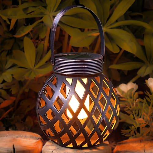 Marco Paul Solar LED Garden Lantern for Outdoors Hanging Light Warm White Lighting Bronze Effect Metal Look