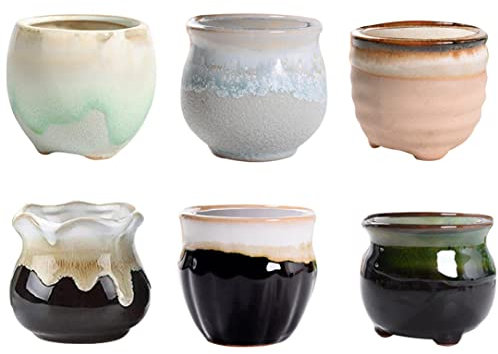 Pot De Plante Succulente Mini Pots De Fleurs En Céramique Avec Drainage Minuscule Jardinière En Porcelaine À Domicile Décoration 6 Pcs