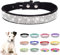 Collier pour chien avec strass, collier mignon en cuir étincelant pour chat et chat, taille S, rose