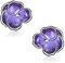 Blumenohrringe 925 Sterling Silber Violett Ohrringe Lila Hypoallergen Violett Blume Ohrstecker für Frauen Zierlich Niedlich Muttertag Blume Ohrringe Schmuck
